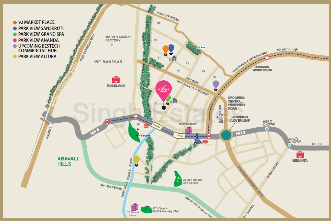 Bestech-Park-View-Ananda-Location-map