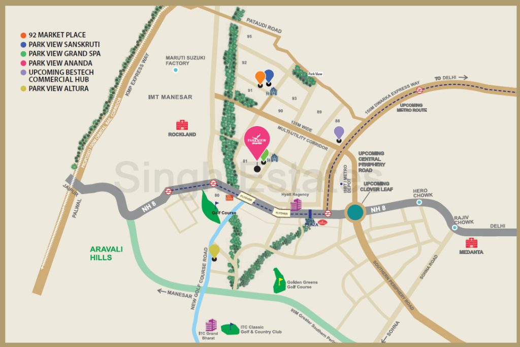 Bestech Park View Ananda Location Map