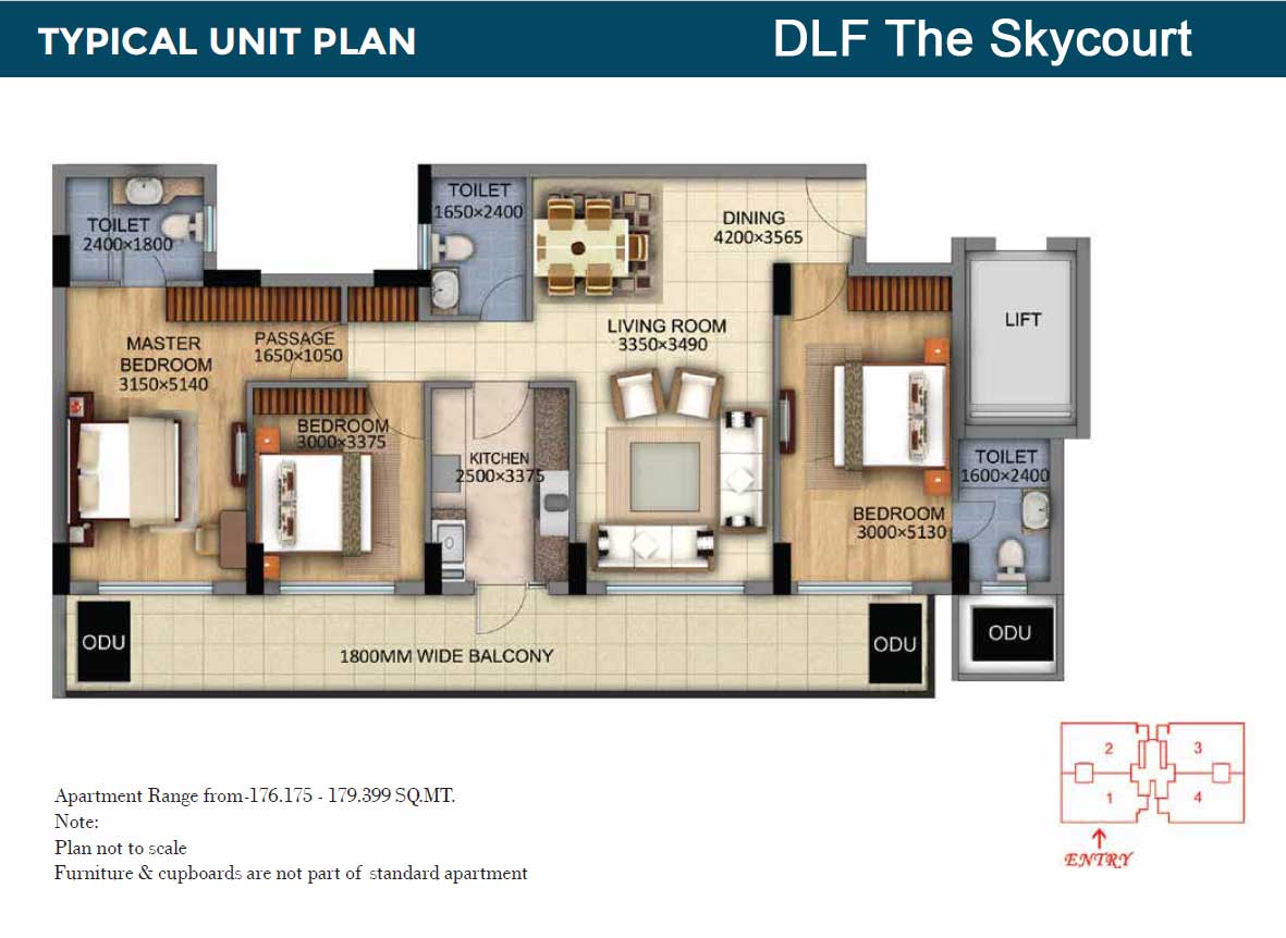 Unit Plan of DLF The Skycourt
